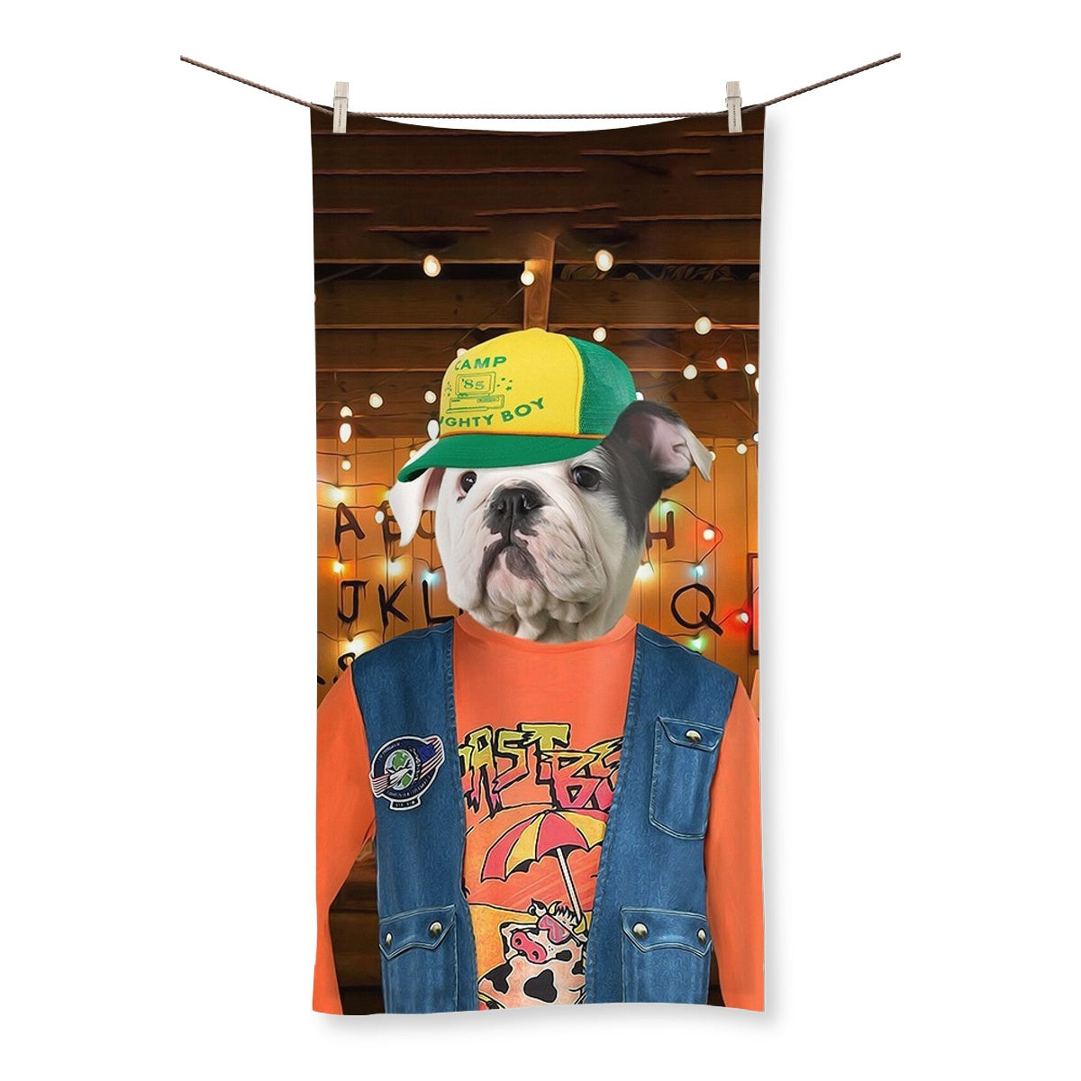 The Dustin (Stranger Things Inspired) Paw & Glory, paw and glory, pet throw blankets, personalized dog head blanket, dog printed blanket, pet blanket custom, pet photo on blanket, pet art dog head blanket, Pet Portrait blanket