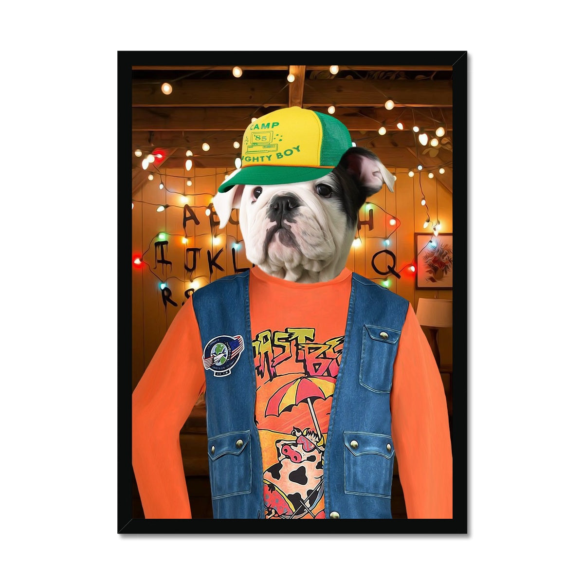 The Dustin (Stranger Things Inspired) Paw & Glory, pawandglory, custom pet painting, dog canvas art, paintings of pets from photos, custom dog painting, pet portraits, funny dog paintings, small dog portrait