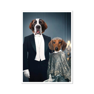 Robert & Cora (Downton Abbey Inspired): Custom Pet Poster , Paw & Glory, paw and glory, art pet portraits, pet photo portraits, custom pet portrait painting, dog and cat paintings, dog photo art, fine art pet portraits,