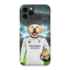 Real Pawdrid Football Club Paw & Glory, paw and glory, pet portrait phone case uk, personalised cat phone case, dog phone case custom, personalised iphone 11 case dogs, dog mum phone case, pet art phone case, pet portraits phone case