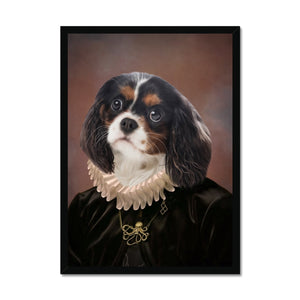 The Viscountess: Custom Framed Pet Portrait  - Paw & Glory, paw and glory, cool dog portraits, dog portrait colonel, professional dog portraits, dog artists paintings, dog king picture, pet art canvas, pet portraits