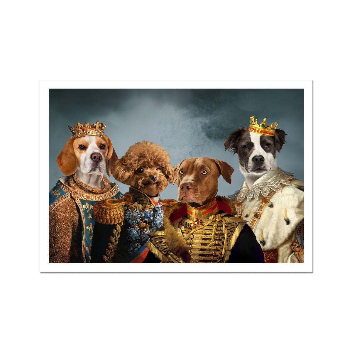 The Male Royals: Custom Pet Poster , Paw & Glory, paw and glory, paw and glory, pawandglory pet portrait from photo, puppy paintings, dog paintings from photo, custom pet, pawandglory, petportraits,