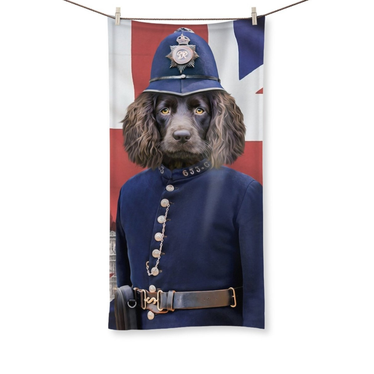  The British Police Officer: Custom Pet Towel  - Paw & Glory - #pet portraits# - #dog portraits# - #pet portraits uk#Paw & Glory, paw and glory, nasa dog portrait, funny dog paintings, draw your pet portrait, hogwarts dog houses, animal portrait pictures, personalized pet portrait, Pet portraits,pet art Towel