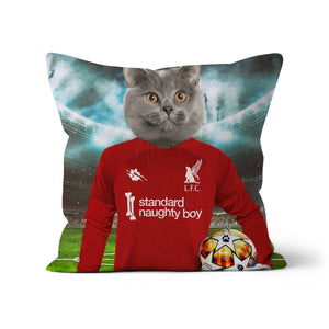 Liverpawl Football Club Paw & Glory, paw and glory, pet pillow photo, pillow of your pet, pillow that looks like your dog, create your own pillow, dog on a pillow, pillow with dog, Pet Portrait cushion