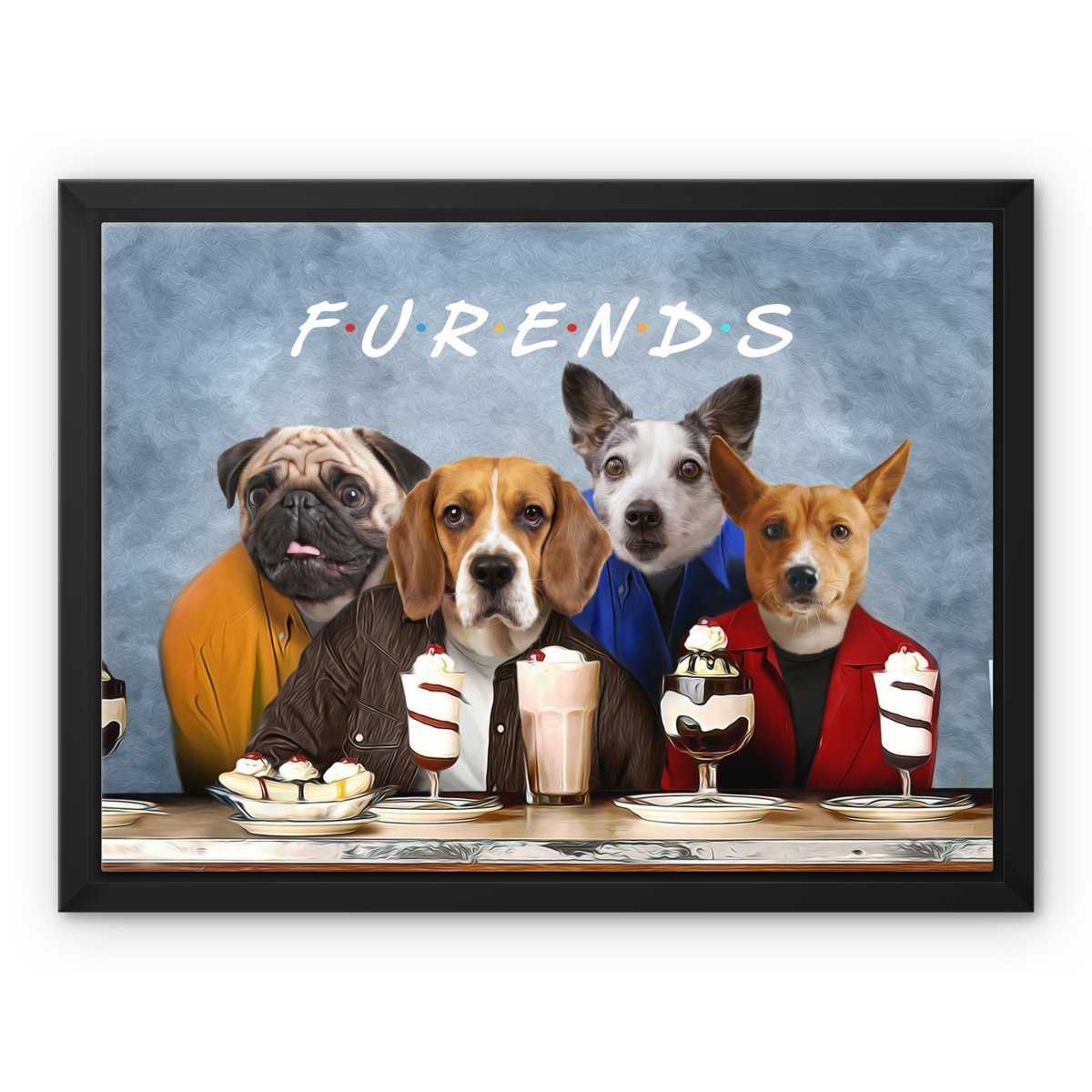 4 Furends: Custom Pet Canvas - Paw & Glory, dog portrait paintings, pet portraits from photos, pet portraits painted, custom dog paintings, pet photos on canvas, dog canvas,