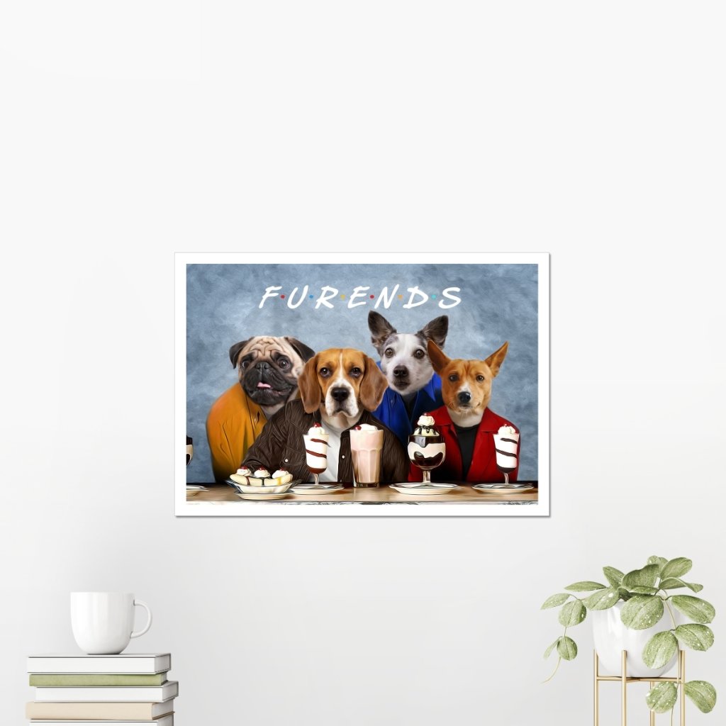 4 Furends: Custom Pet Poster - Paw & Glory, pets portraits, paw and glory, pawandglory pet portrait from photo, puppy paintings, dog paintings from photo,