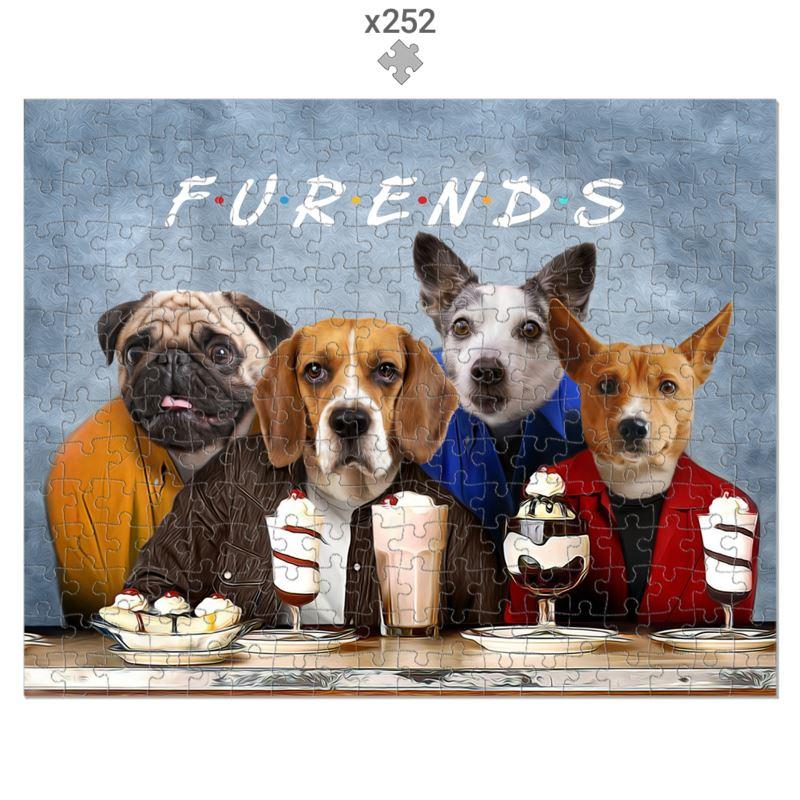4 Furends: Custom Pet Puzzle - Paw & Glory, pet photo portraits, custom pet portrait painting, dog and cat paintings, dog photo art, puzzle pet portraits