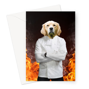 The Gordon Ramsey: Custom Pet Greeting Card., Paw & Glory,paw and glory, portrait of pet from photo, dog pet poster, paw painting with dogs, funny pet picture, pawtraits, dog in suit painting,