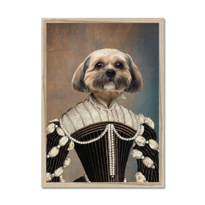 The Marquise: Custom Framed Pet Portrait  - Paw & Glory, paw and glory, the admiral dog portrait, drawing dog portraits, pet photo clothing, aristocrat dog painting, dog portraits singapore, pet portraits leeds, pet portrait