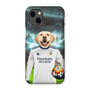 Real Pawdrid Football Club Paw & Glory, pawandglory, phone case dog, personalized pet phone case, custom dog phone case, pet art phone case uk, pet portrait phone case