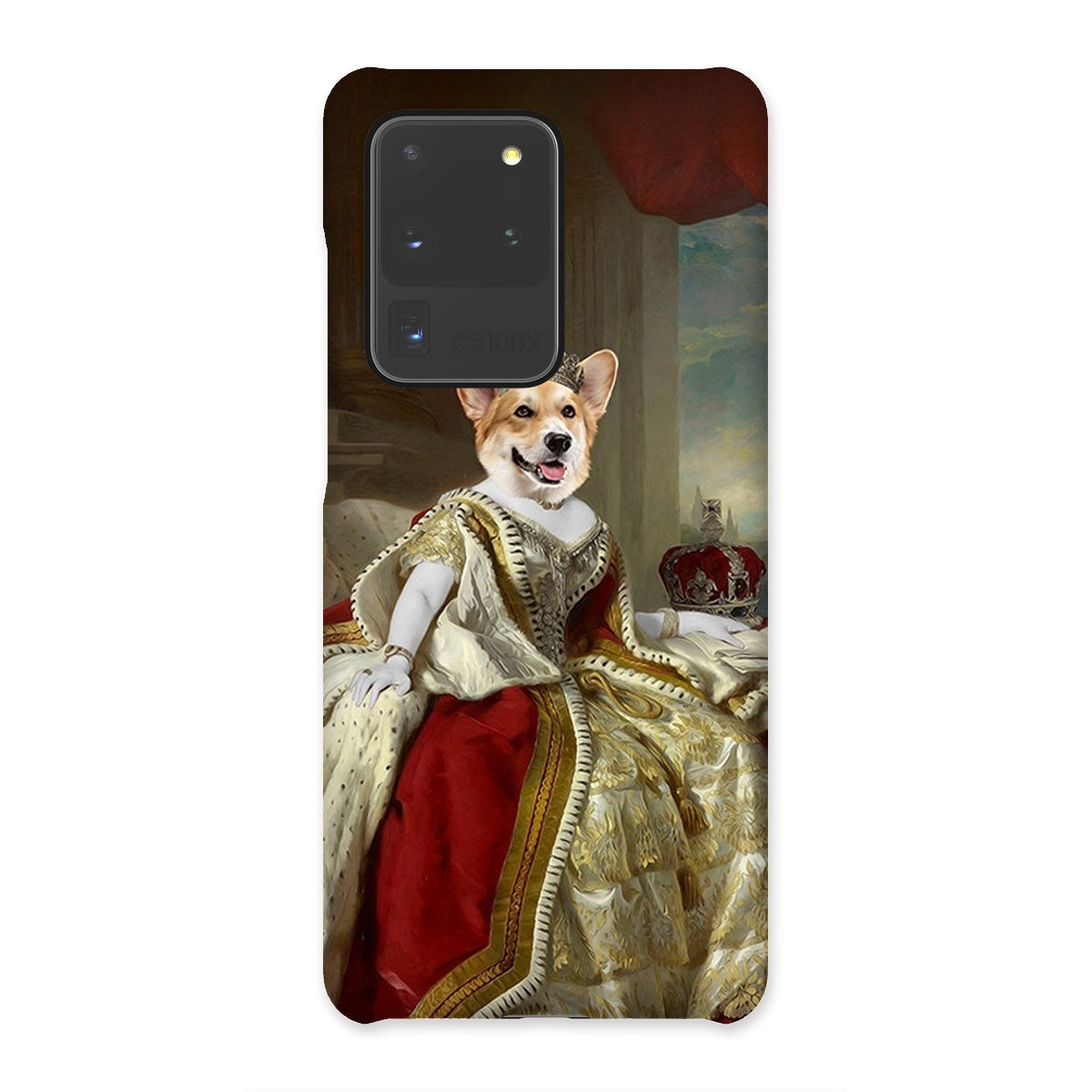 The Queen: Custom Pet Phone Case: Paw & Glory,pawandglory,dog phone case, painting of pets, portrait of pet from photo, dog pet poster, print pillows, paw painting with dogs
