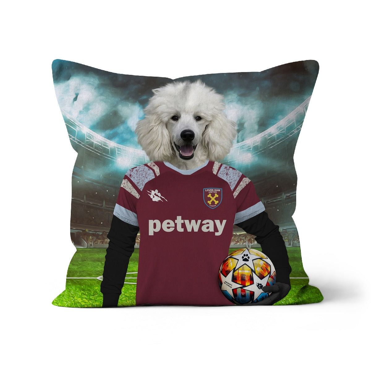 West Ham Football Club: Paw & Glory, paw and glory, pet pillow, pillow custom, Pet Portraits cushion, dog pillow custom, custom pet pillows, create your own pillow, customized throw pillows