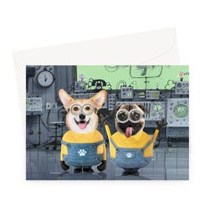 The Naughty Duo (Minions Inspired): Custom Pet Greeting Card
