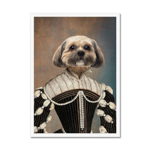 The Marquise: Custom Framed Pet Portrait  - Paw & Glory, paw and glory, the admiral dog portrait, drawing dog portraits, pet photo clothing, aristocrat dog painting, dog portraits singapore, pet portraits leeds, pet portrait