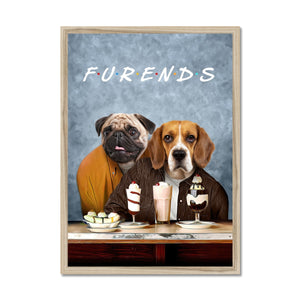 Two Furends: Custom Framed Pet Portrait - Paw & Glory - #pet portraits# - #dog portraits# - #pet portraits uk#Paw & Glory, paw and glory, funny dog paintings, drawing pictures of pets, dog portraits singapore, minimal dog art, pet photo clothing, animal portrait pictures, pet portrait