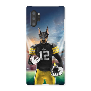 Muttsburgh Steeler Paw & Glory, pawandglory, personalised pet phone case, dog and owner phone case, dog mum phone case, personalized puppy phone case, pet art phone case, custom dog phone case, Pet Portraits phone case