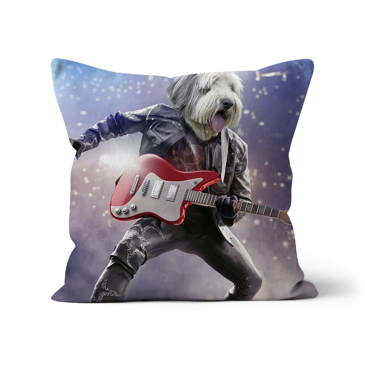 The Rock Star: Custom Pet Pillow, Paw & Glory,paw and glory, custom pet portraits funny dog in uniform portrait dog head painting personalized pet canvas art get a painting of your dog regal paw