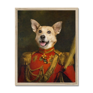 The Duke: Custom Pet Framed Print - Paw & Glory, pawandglory, personalized pet and owner canvas, dog portraits as humans, custom pet painting, admiral dog portrait, drawing dog portraits, pet portrait