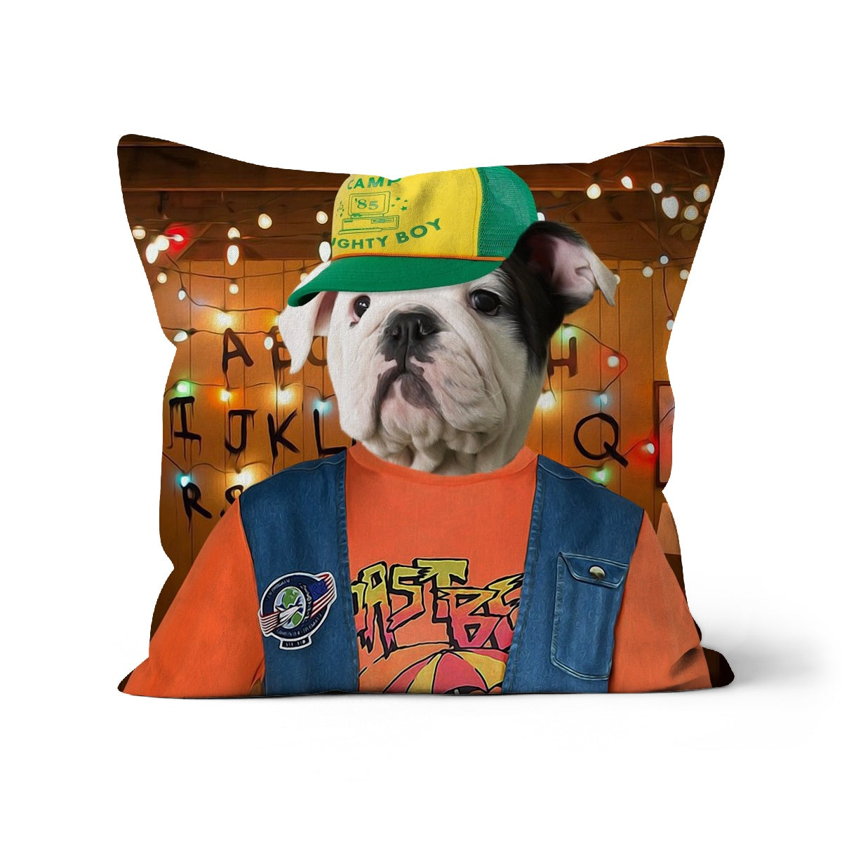 The Dustin (Stranger Things Inspired) Paw & Glory, pawandglory, Pet Portrait cushion, dog personalized pillow, pillows with dogs picture, custom printed pillows, my pet pillow, customized throw pillows, photo dog pillows