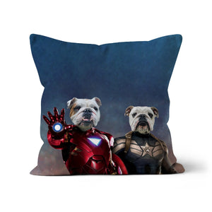 Iron Paw & Captain Pawmerica, Paw & Glory, paw and glory, pet pillow, pillow custom, Pet Portraits cushion, dog pillow custom, custom pet pillows, create your own pillow, customized throw pillows