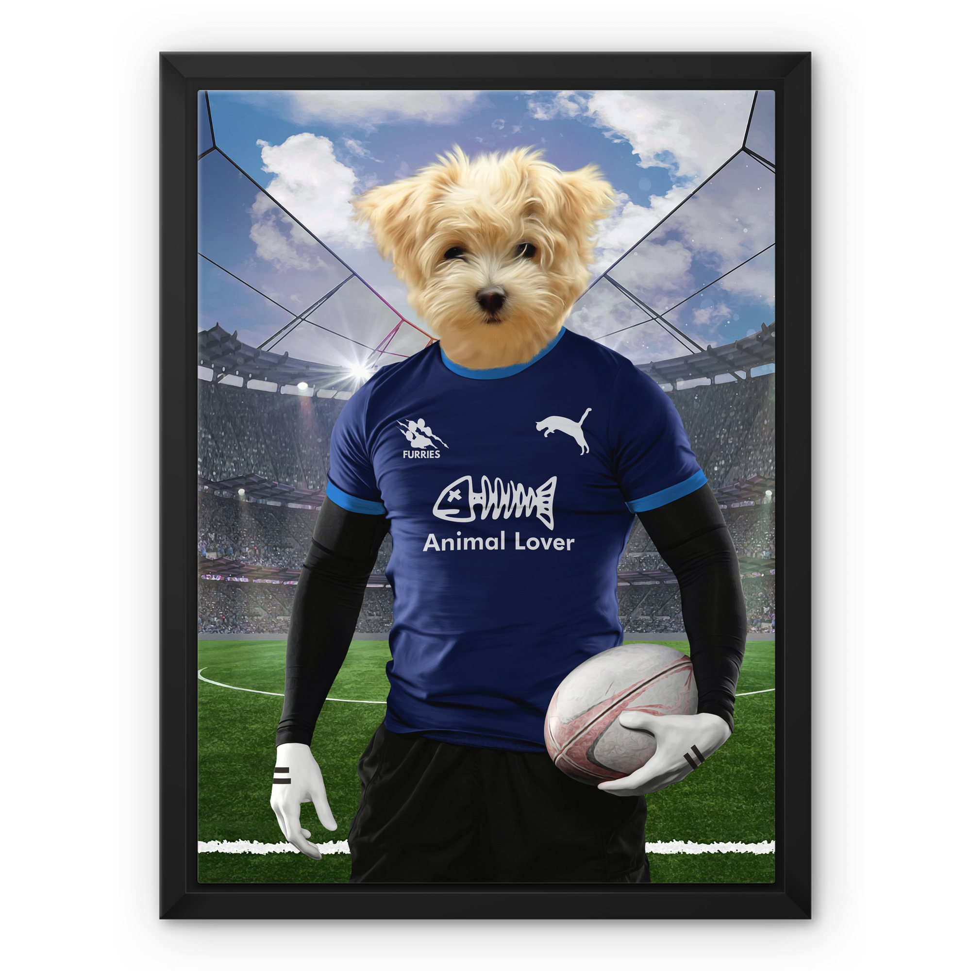 Scotland Rugby Team: Paw & Glory, pawandglory, custom pet painting, dog canvas art, paintings of pets from photos, custom dog painting, pet portraits, funny dog paintings, small dog portrait