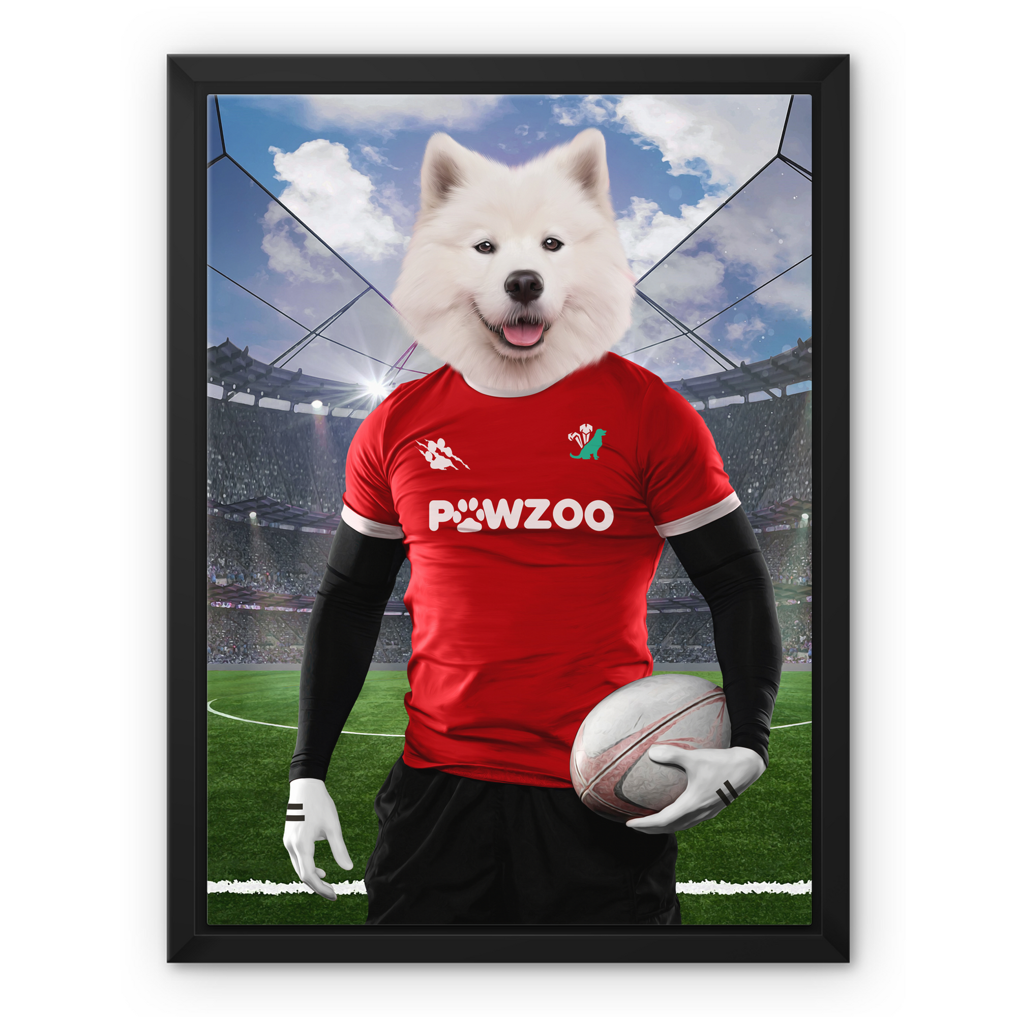 Wales Rugby Team: Paw & Glory, pawandglory, personalized pet and owner canvas, in home pet photography, dog astronaut photo, nasa dog portrait, pet portrait singapore, best dog artists, pet portraits