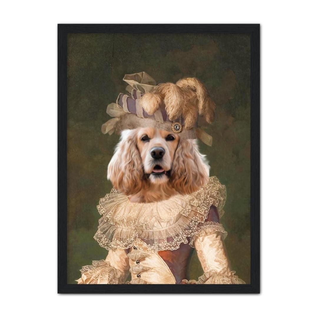 Marie Antoinette: Custom Pet PortraitPaw & Glory, pawandglory, pet portraits, draw your pet portrait, pet portrait singapore, pet portraits black and white, aristocratic dog portraits, dog portraits colorful, pet portraits
