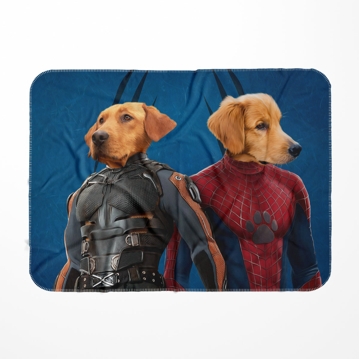 Wolverine & Spider Paw, Paw & Glory, pawandglory, personalised blanket with dog, personalized blankets for dogs, blanket with dogs face, Custom dog blanket, blanket with dog on it, personalized blanket with dog, Pet Portraits blanket,