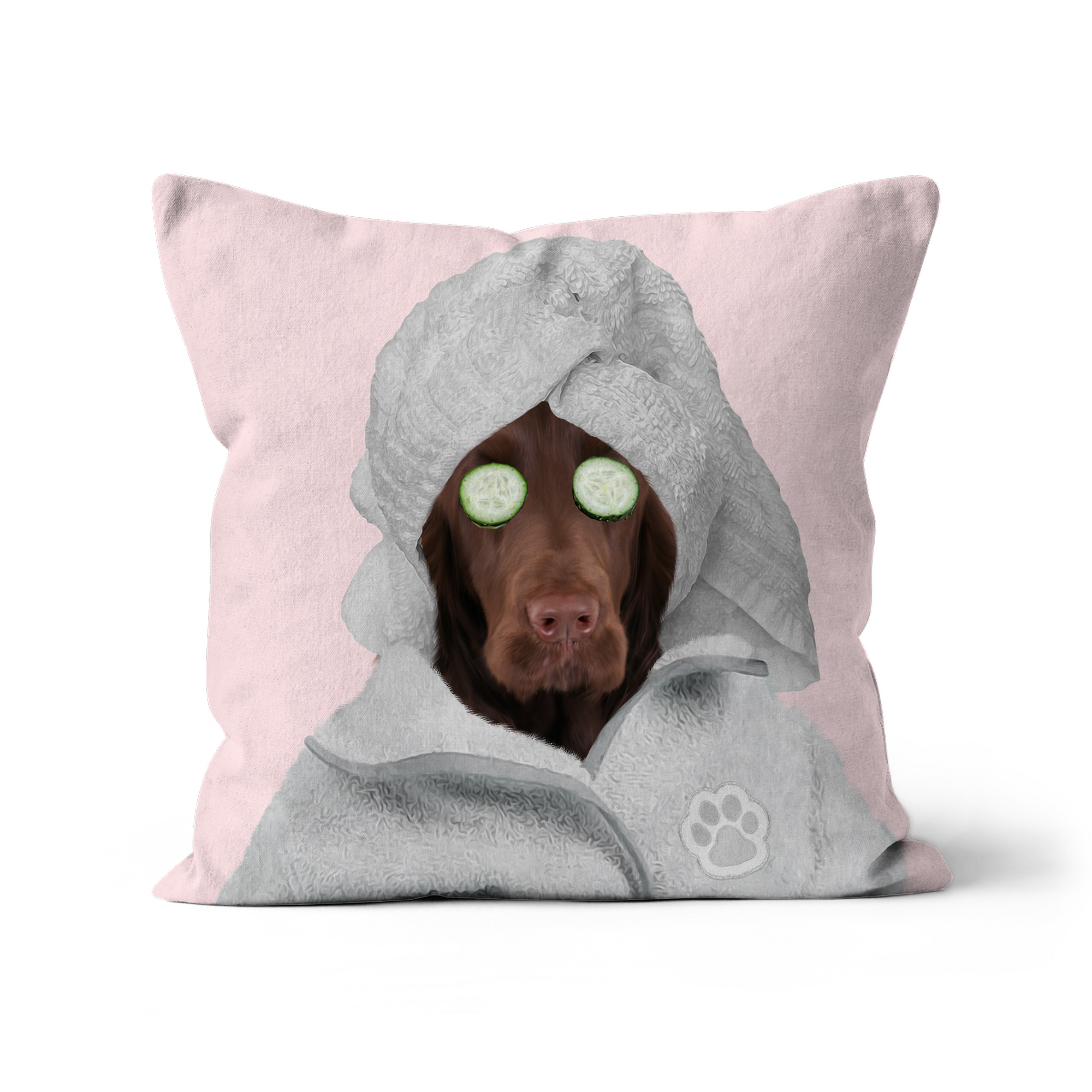 Spa Day: Custom Pet Pillow - Paw & Glory - #pet portraits# - #dog portraits# - #pet portraits uk# - #pawandglory#, dog pillow custom, custom pet pillows, pup pillows, pillow with dogs face, dog pillow cases