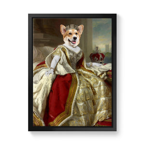 The Queen: Custom Pet Canvas: Paw & Glory,pawandglory,canvas pet photos, dog portraits on canvas uk, renaissance pet canvas, dog photo on canvas, pets on canvas uk
