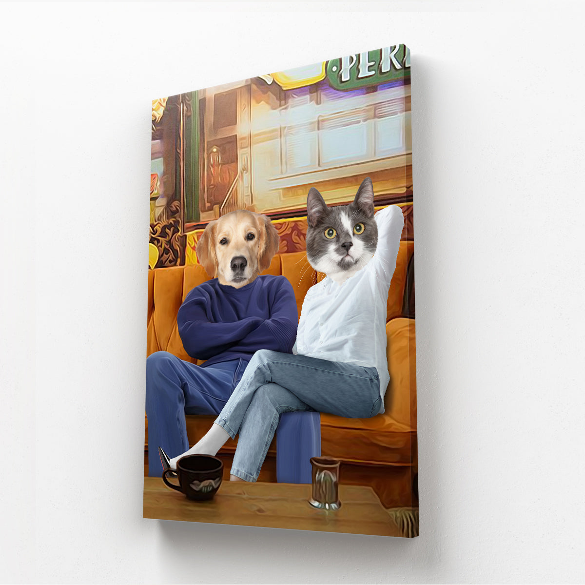 Monica & Chandler (Friends Inspired): Custom Pet Canvas