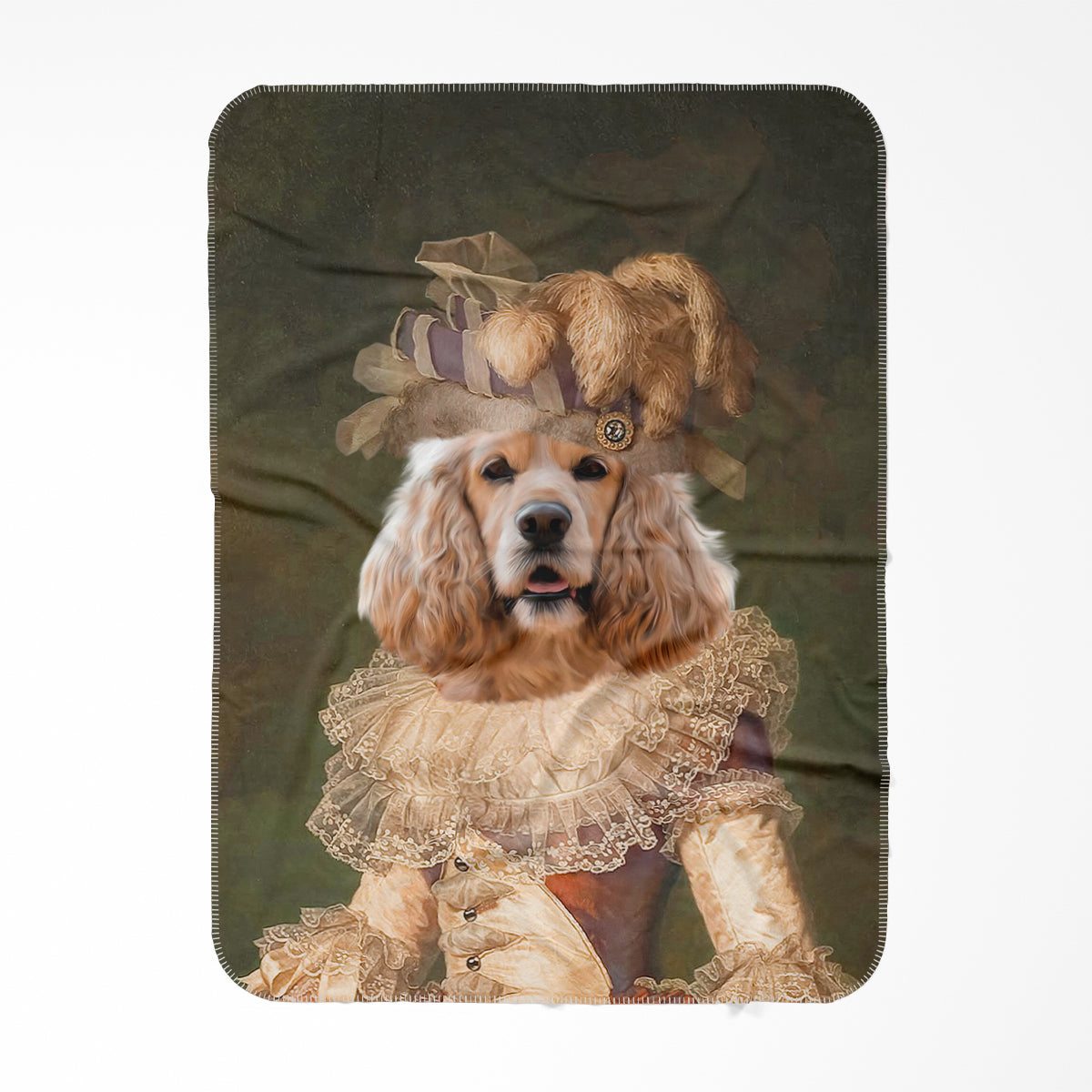 Marie Antoinette: Custom Pet Blanket, Paw & Glory,paw and glory, personalised dog blanket, pet art,  painting of your dog, painting pet  puppy paintings, dog paintings from photo,