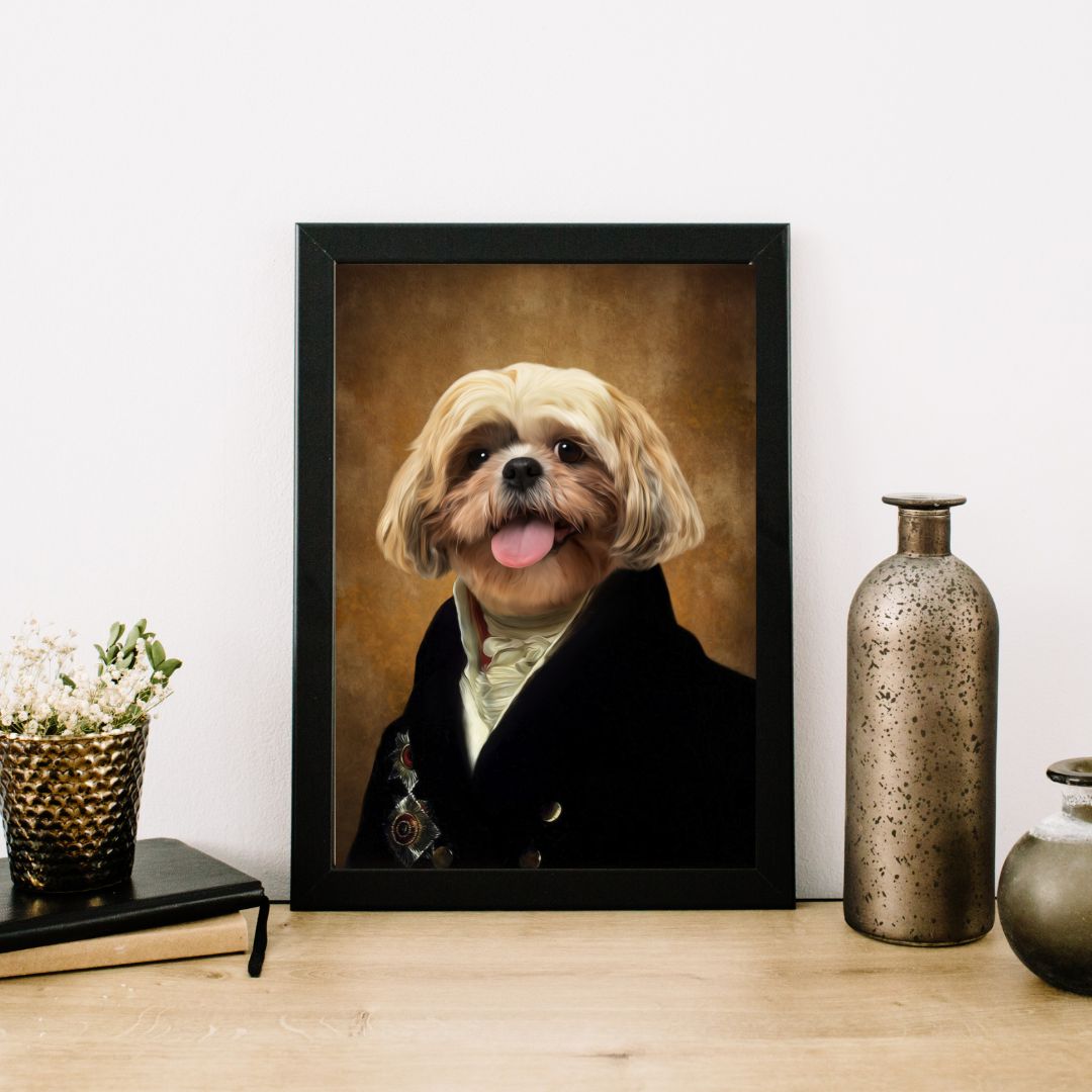 The Earl: Custom Framed Pet Portrait - Paw & Glory, paw and glory, pet portrait singapore, pet portrait admiral, cat picture painting, dog portraits singapore, cat picture painting, drawing dog portraits, pet portraits