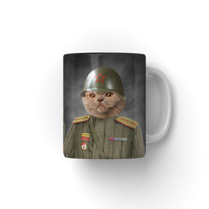 The World War Soldier: Custom Pet Coffee Mug - Paw and Glory, Mug, cat on mug, personalised cat mug, art with cat, painting of your cat