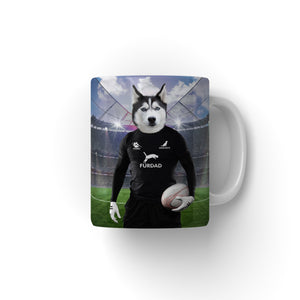 New Zealand Rugby Team: Paw & Glory, pawandglory, personalized puppy mug, custom dog mug, personalised mugs dog, mugs with dog and owner, custom cat mug, coffee mug with dogs, Pet Portrait Mug
