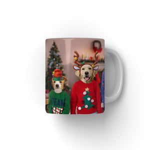 The Kids Christmas: Paw & Glory, pawandglory, custom mug with dogs, personalized dog and owner mug, dog mug personalized, personalised puppy mug, Pet Portrait Mug
