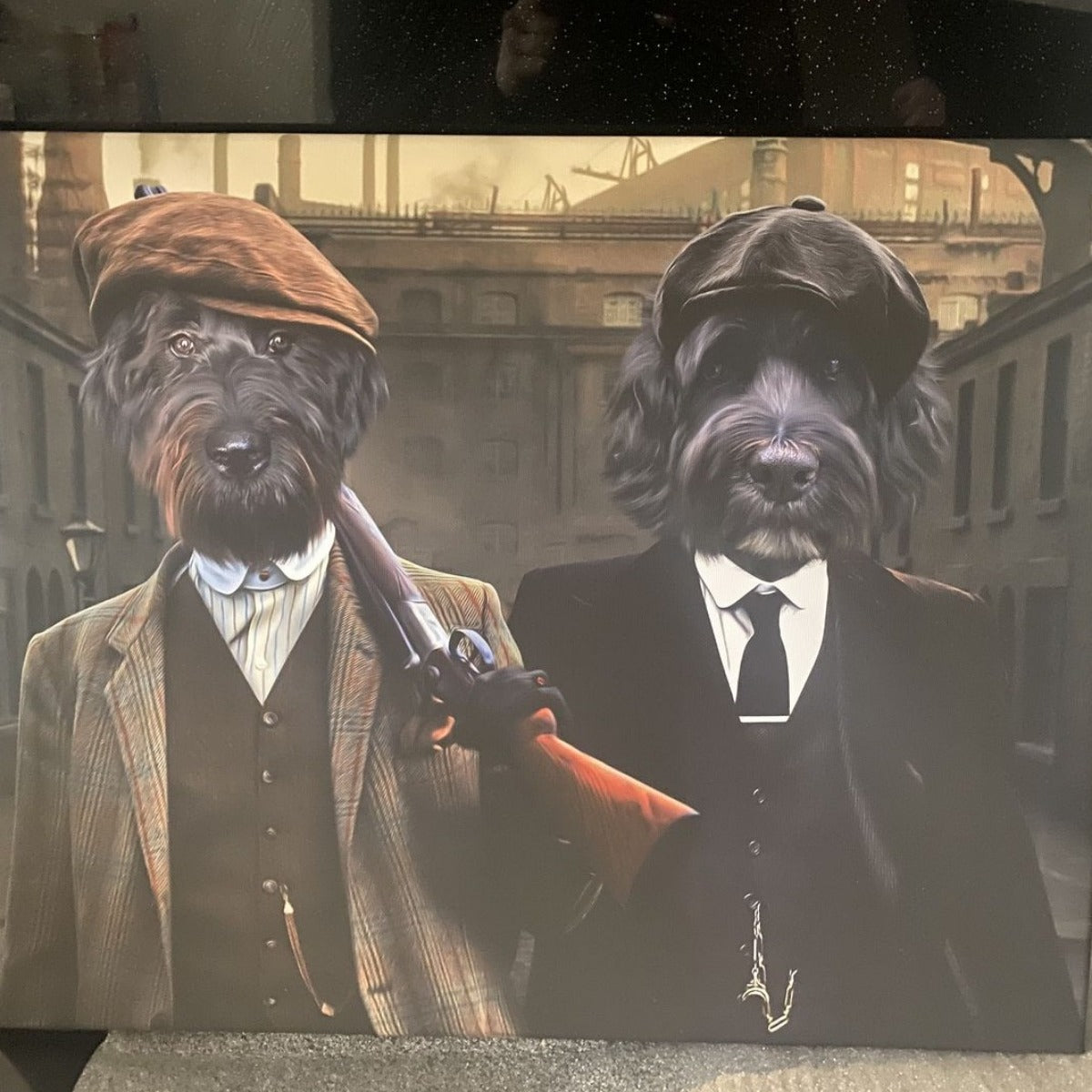 The 2 Brothers (Peaky Blinders Inspired): Custom Pet Canvas - Paw & Glory - #pet portraits# - #dog portraits# - #pet portraits uk#paw & glory, custom pet portrait canvas,pet photo to canvas, dog portraits canvas, pet canvas portrait, pet canvas print, dog photo on canvas