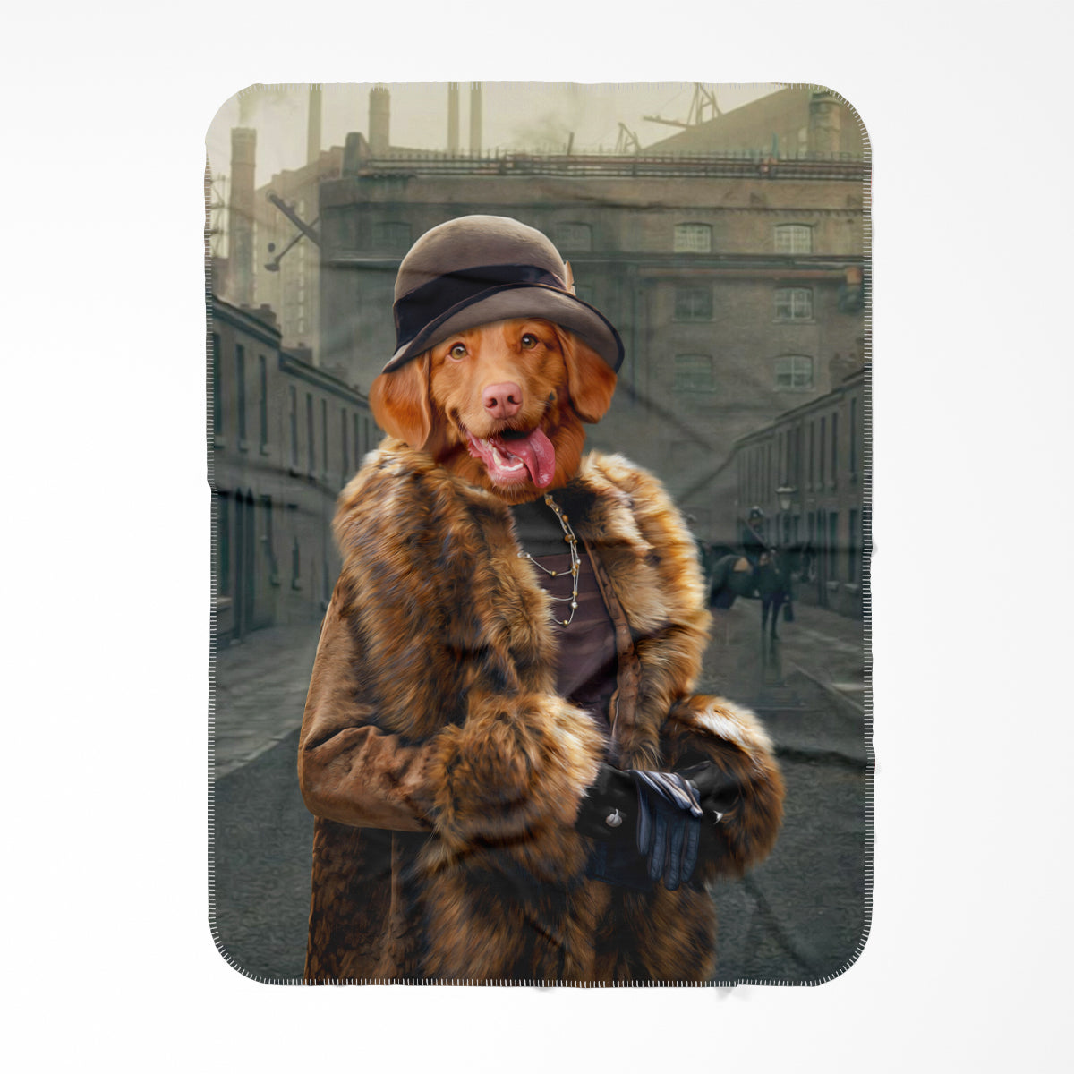 Polly (Peaky Blinders Inspired): Custom Pet Blanket- Paw & Glory - #pet portraits# - #dog portraits# - #pet portraits uk#Pawandglory, Pet art blanket,custom blanket of your pet, cartoon dog blanket, my dog on a blanket, your cat on a blanket, custom cat blankets