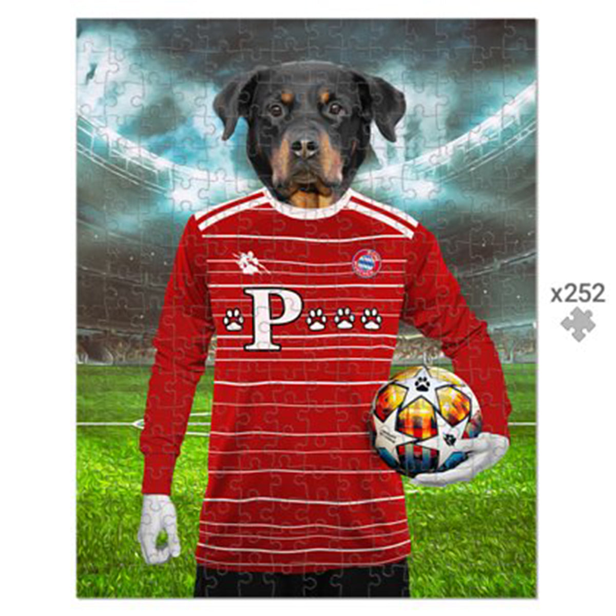 Pawyern Munich Football Club Paw & Glory, pawandglory, custom pet painting, dog canvas art, paintings of pets from photos, custom dog painting, pet portraits, funny dog paintings, small dog portrait