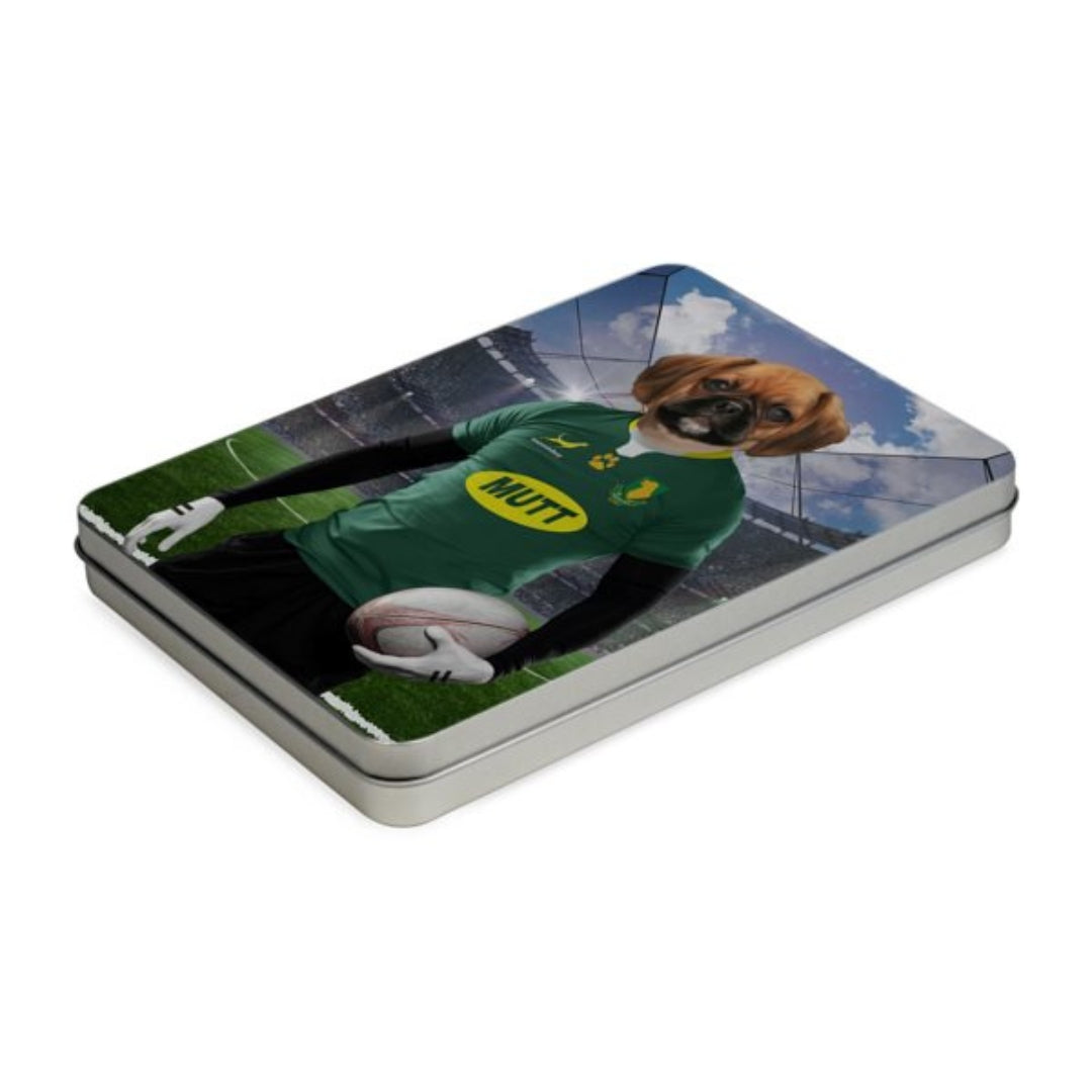 South Africa Rugby Team:Paw & Glory, pawandglory, minimal dog art, cat picture painting, pet photo clothing, the general portrait, dog portraits as humans, digital pet paintings, pet portraits