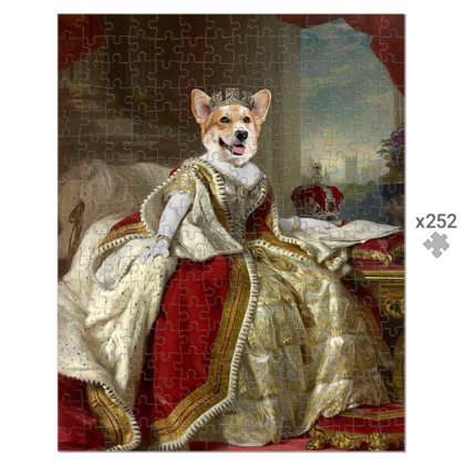 The Queen: Custom Pet Puzzle: Paw & Glory,pawandglory,custom dog art, personalised Puzzle pet portraits, painting of dog, custom pet paintings, dog puzzle art