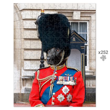 The Queens Guard: Custom Pet Puzzle: Paw and Glory,custom dog puzzle, portrait my pet, personalised dog portrait, dog paintings custom