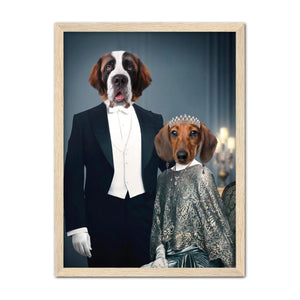 Robert & Cora (Downton Abbey Inspired): Custom Pet Portrait , Paw & Glory, paw and glory, pet picture frames, dog and cat portraits, pet portrait art, crown and paw, westandwillow painted portraits of dogs,