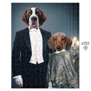 Robert & Cora (Downton Abbey Inspired): Custom Pet Puzzle, Paw & Glory, paw and glory,  pet portraits painting, dog portraits in oil, animal art painting, funky pet portraits puzzle, pet portraits art