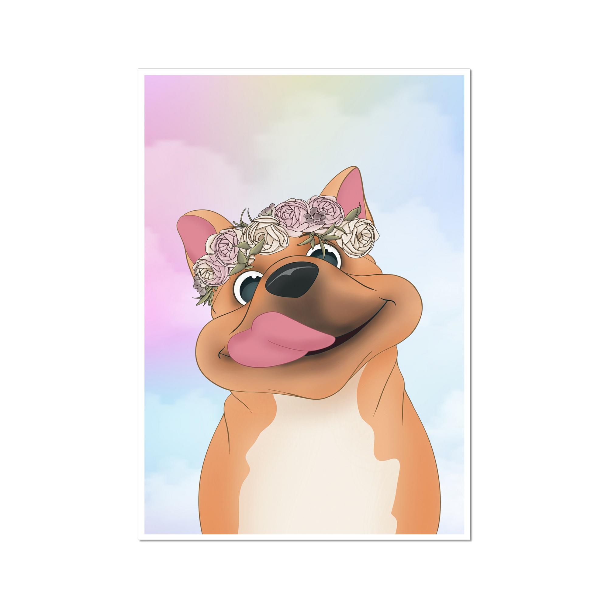 Rose Crown: Cartoon Pet Portrait