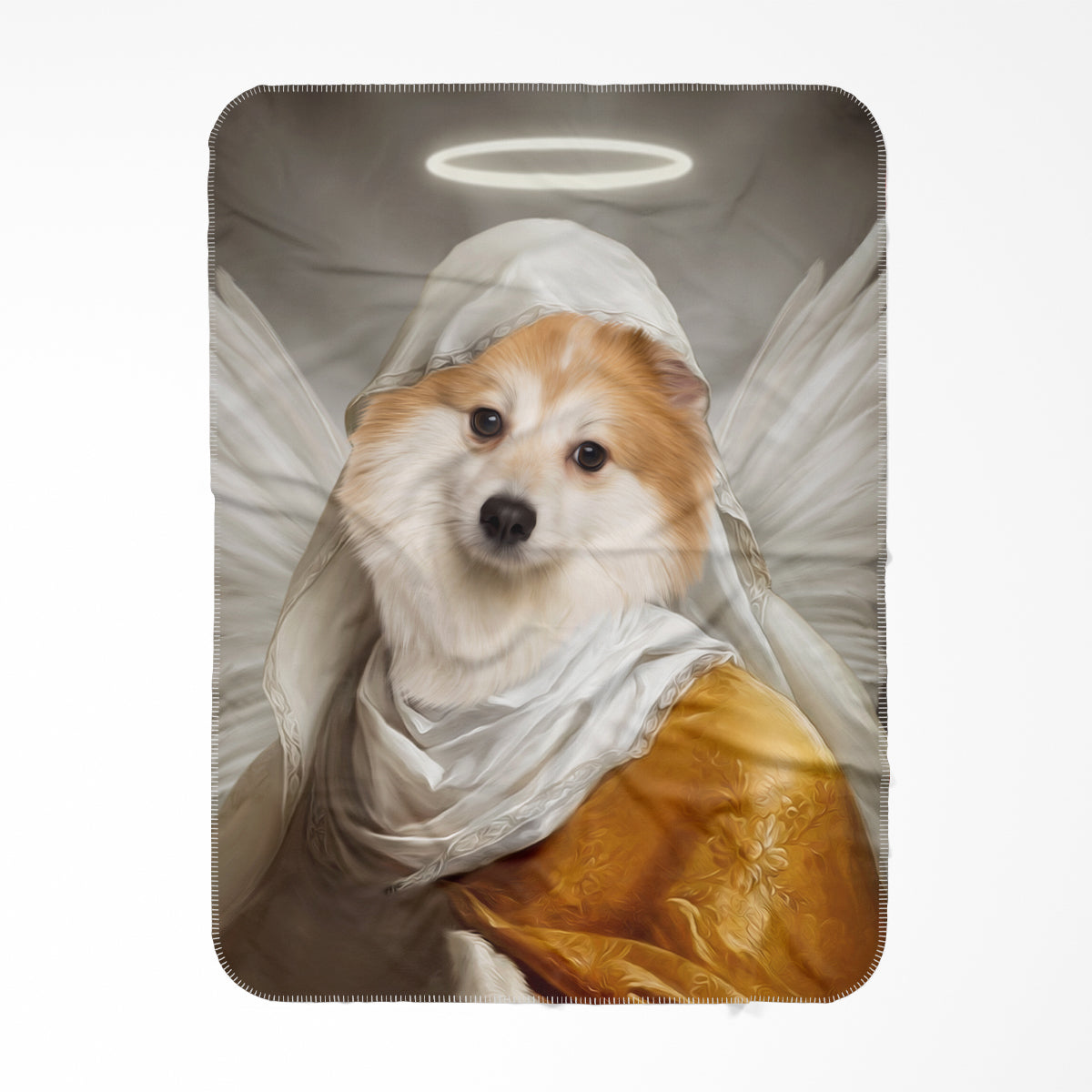 The Angel: Custom Pet Blanket  - Paw & Glory - #pet portraits# - #dog portraits# - #pet portraits uk#Pawandglory, Pet art blanket,personalised blanket dog, throw blanket for dogs, dog print fleece blanket, dog pattern blanket, cheap puppy blankets