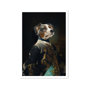 The Aristocrat: Custom Pet Portrait - Paw & Glory, paw and glory, dog drawing from photo, professional pet photos, animal portrait pictures, personalized dog portrait, royal cat portrait, in home pet photography, pet portraits