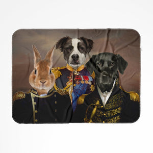 The Brigade: Custom Pet Blanket - Paw & Glory - #pet portraits# - #dog portraits# - #pet portraits uk#Pawandglory, Pet art blanket,blanket with pictures of your dog, get a blanket with your dog on it, personalized cat blankets, personalized animal blanket, blanket with my dogs face