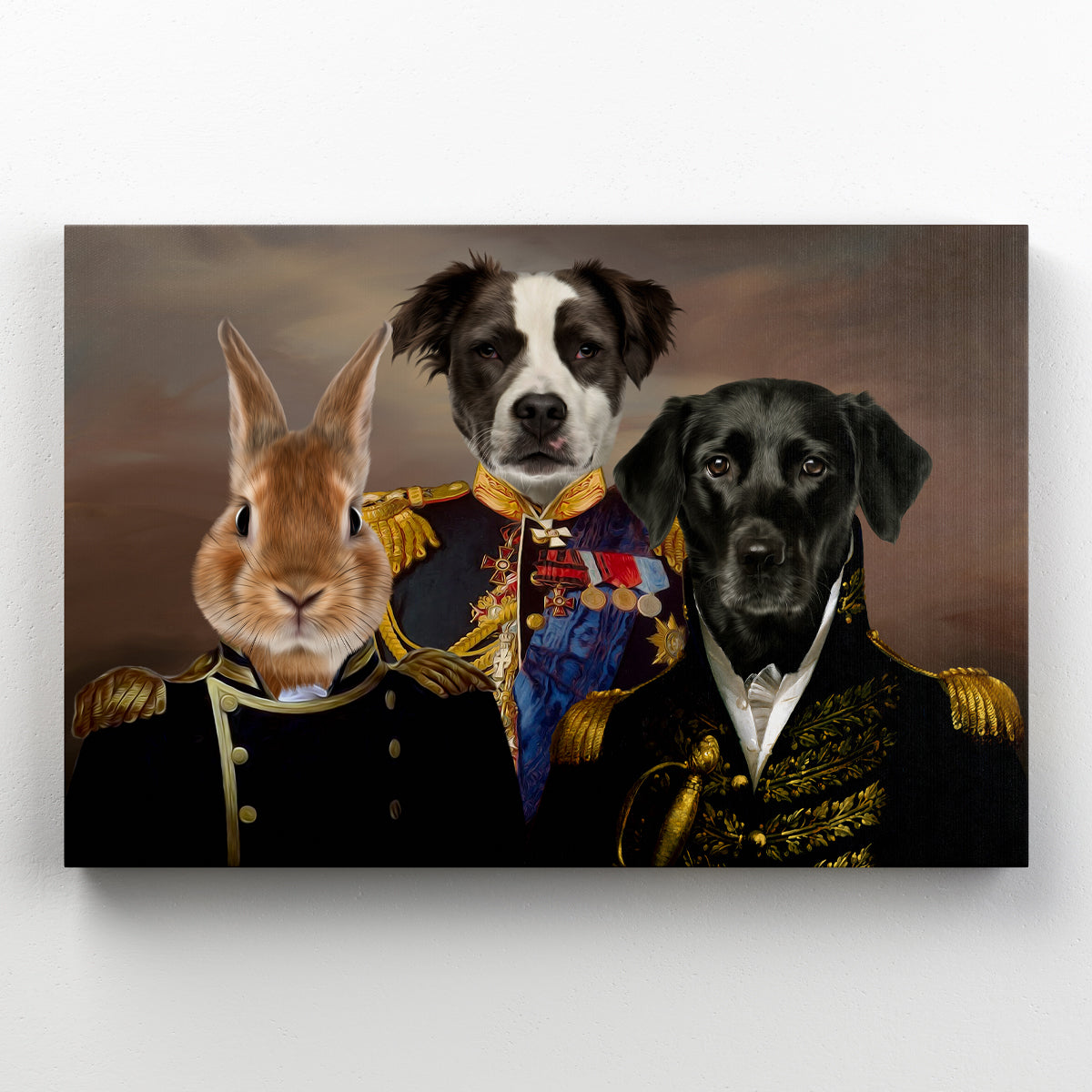 The Brigade: 3 Pet Custom Canvas - Paw & Glory - #pet portraits# - #dog portraits# - #pet portraits uk#pawandglory, pet art canvas,dog canvas painting, dog canvas wall art, personalised dog canvas, dog canvas bag, canvas of pet