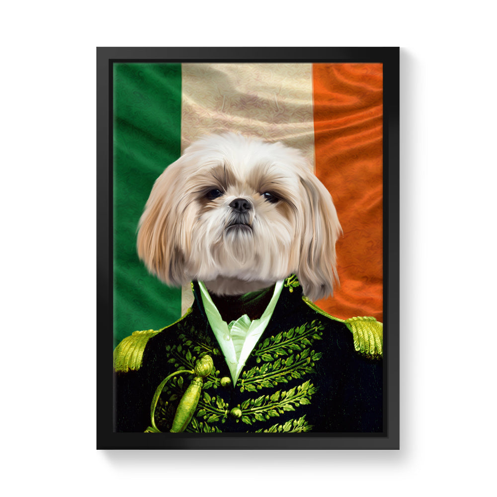 The General Irish Flag Edition: Custom Pet Canvas - Paw & Glory - #pet portraits# - #dog portraits# - #pet portraits uk#pawandglory, pet art canvas,dog portrait canvas, pet picture on canvas, dog canvas bag, custom pet canvas, personalised pet canvas